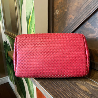 BOTTEGA VENETA Milano Red Intrecciato Lambskin Leather Tote
