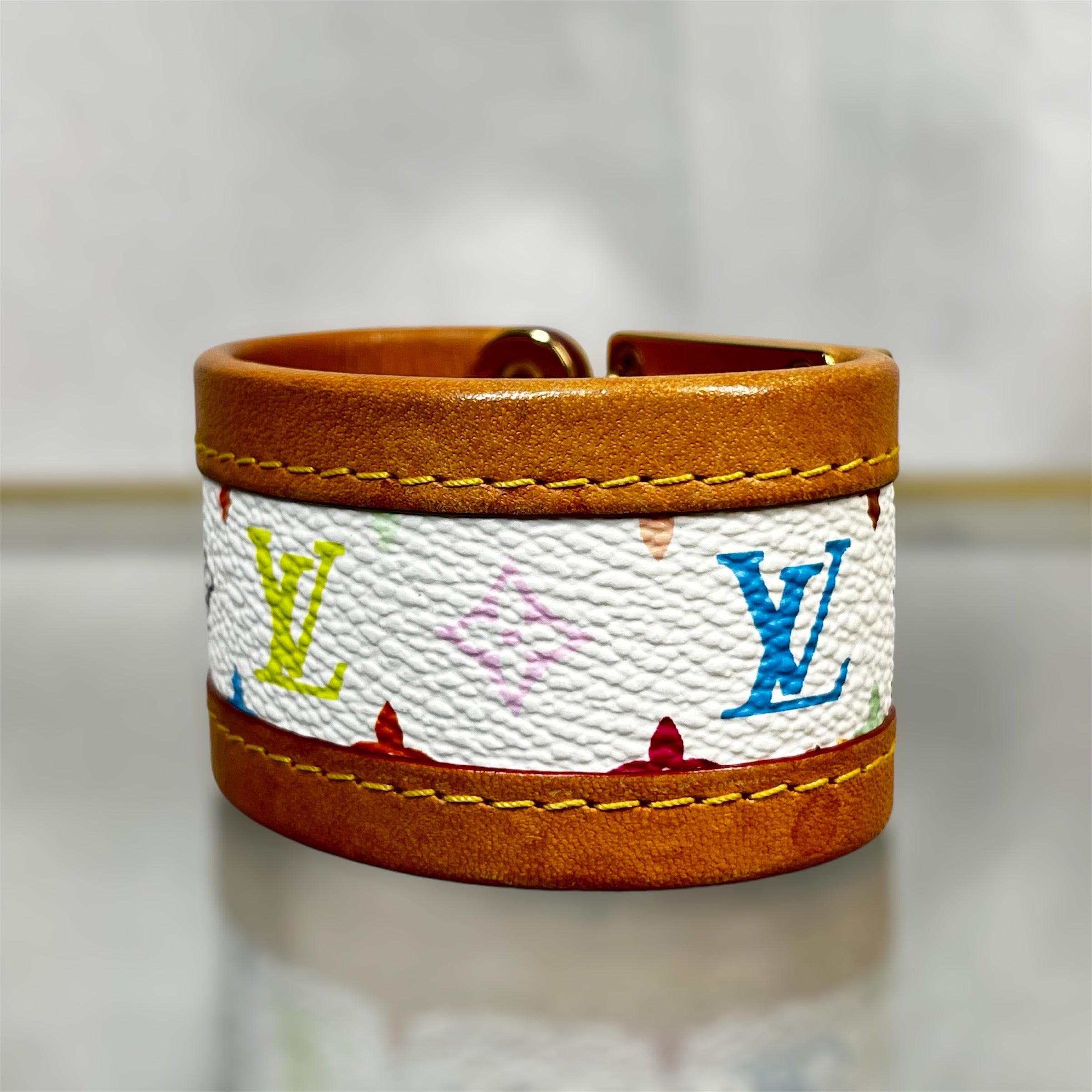 LOUIS VUITTON Save It White Takashi Murakami Monogram Multicolor Brace