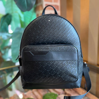 MONT BLANC 4810 Black M Gram Embossed Leather Backpack