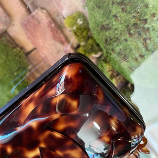 CHANEL Vintage Brown Tortoise Shell Interlocking CC Clutch Bag