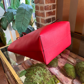 ALEXANDER MCQUEEN Skull Shopper Red Grained Calfskin Tote