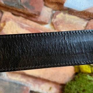 GUCCI G Bamboo Buckle Black Leather Belt SZ 85/34