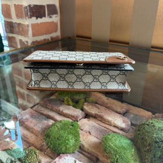 GUCCI GG Emblem Wallet with Leather Strap