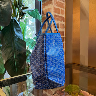 GOYARD Saint Louis PM Sky Blue Goyardine Canvas & Chevroches Calfskin Tote Bag DIA285