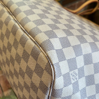 LOUIS VUITTON Neverfull MM Damier Azur Canvas Tote Bag