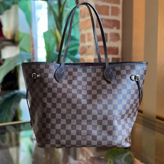 LOUIS VUITTON Neverfull MM Damier Ebene Brown Canvas Tote Bag