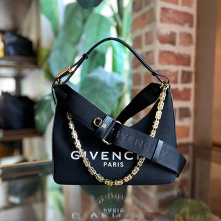 GIVENCHY Black Logo-Printed Canvas Shoulder Bag