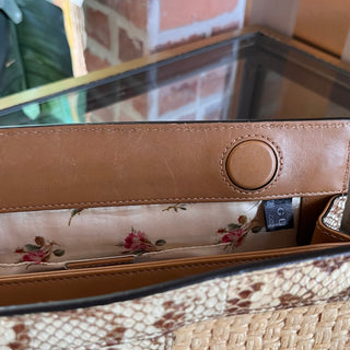 GUCCI Ophidia Small Raffia Snakeskin Chain Shoulder Bag