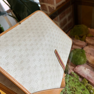 GUCCI White Micro GG Canvas Vintage Crossbody