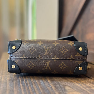 LOUIS VUITTON Petite Malle Souple Brown Black Monogram Top Handle Bag