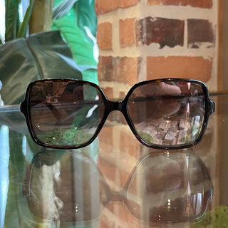 CHANEL 71334 Black Brown Tortoise Quilted Square Sunglasses