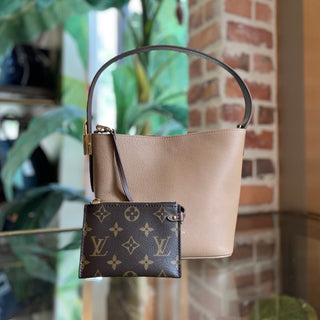 LOUIS VUITTON All In BB Beige Trench Calf Leather Bucket Bag