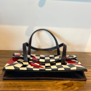 FENDI Pigskin Plexiglass Geometric Shoulder Bag