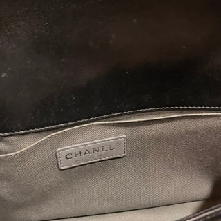 CHANEL Boy Bag Medium Black Galuchat-Trimmed Lambskin Crossbody
