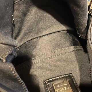 FENDI Baguette Small Black Neoprene Shoulder Bag
