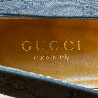 GUCCI GG Black Canvas Pumps SZ 8.5