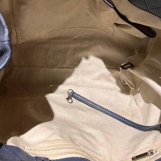 CHANEL CC Around Pocket Blue Caviar Leather Stitched Tote