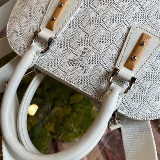 GOYARD Mini Vendome PM White Goyardine Top Handle Bag