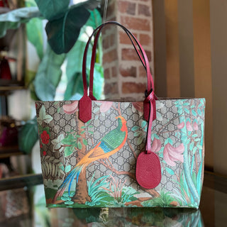 GUCCI GG Supreme Tian Red Coated Canvas Tote