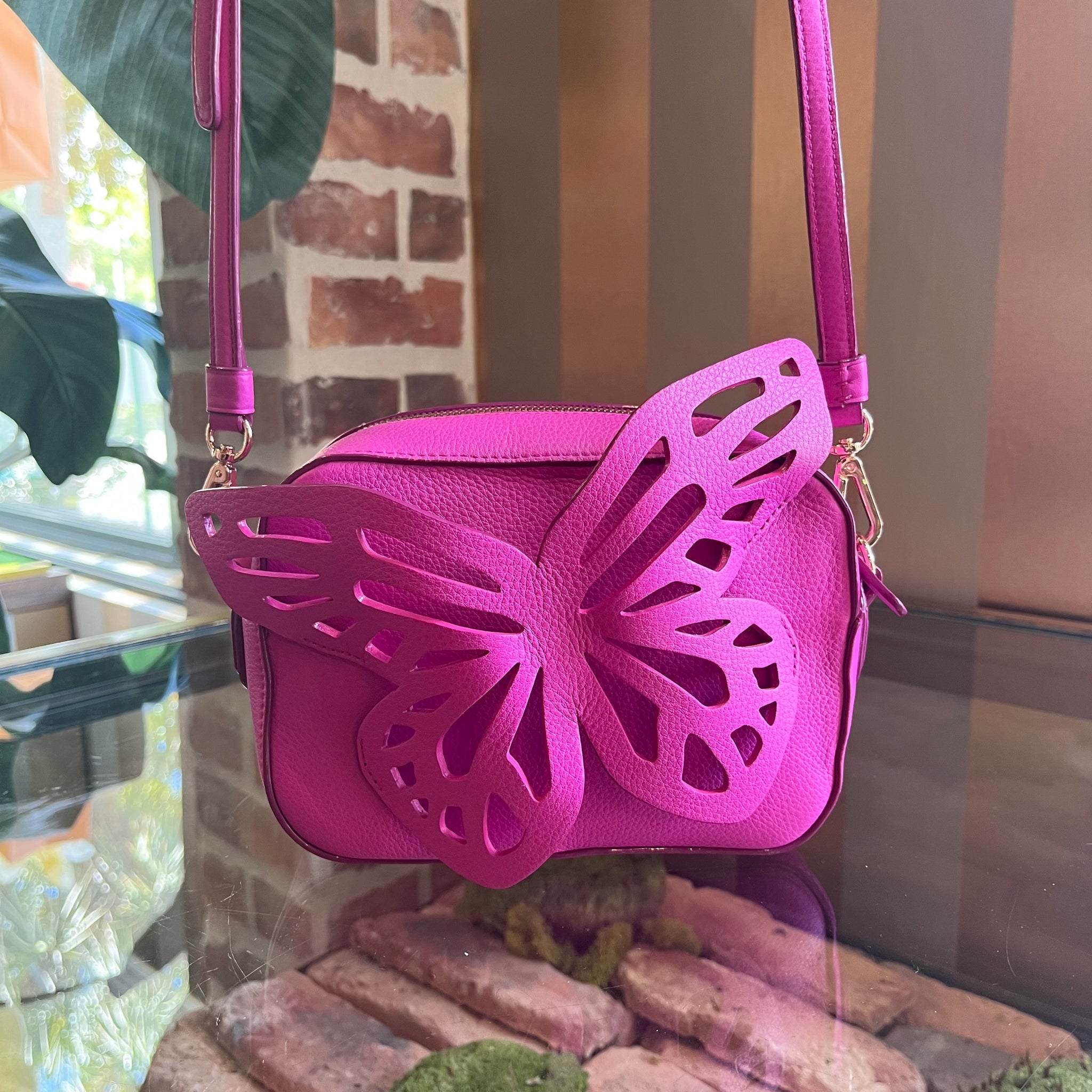 Sophia Webster Pink Butterfly Flossy Camera Bag - The Purse Ladies