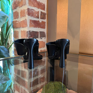 VERSACE Medusa Black Strappy Leather Heels SZ 35 (US 5)