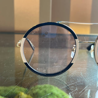 GUCCI GG0061S Black/Gold Round Sunnies