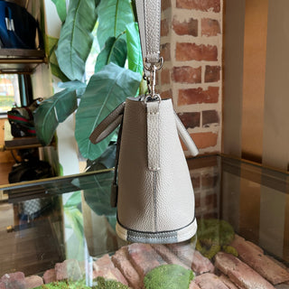 FENDI Selleria Gray Leather Tote Bag