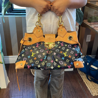 LOUIS VUITTON Ursula Black Monogram Multicolore Canvas Bag