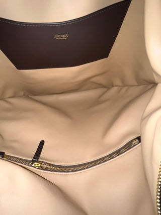 JIMMY CHOO Ana Brown Suede Hobo