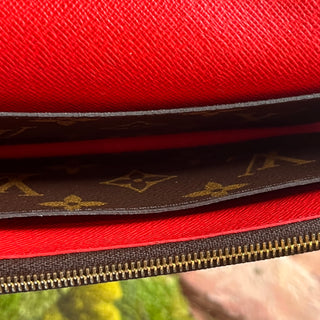 LOUIS VUITTON Coquelicot LV Monogram Canvas Emilie Wallet