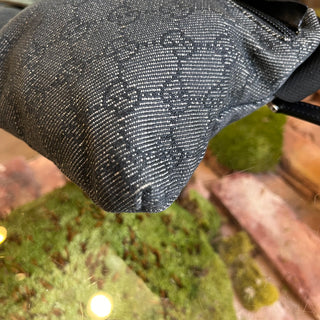 GUCCI Black Denim GG Monogram Belt Bag