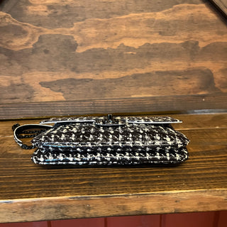 CHANEL Houndstooth Python Flap Shoulder Bag