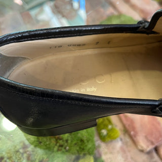 GUCCI Vintage Black Leather Horsebit Loafers SZ7