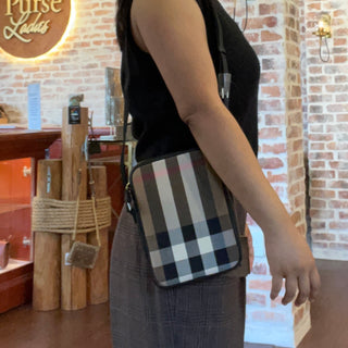BURBERRY Paddy Super Exploded Check Canvas Vertical Camera Bag ADI1190
