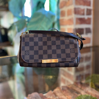 LOUIS VUITTON Favorite PM Damier Ebene Canvas Crossbody Bag