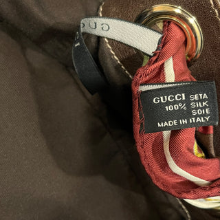 GUCCI Positano Small Beige Brown GG Canvas Leather Tote Bag