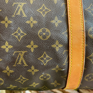 LOUIS VUITTON  Keepall Bandouliere 55 Brown Monogram Canvas Duffle Bag