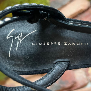 GIUSEPPE ZANOTTI Black Suede Stud Sandals SZ 40 (US 10)