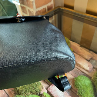 CHANEL Vintage Black Caviar Leather Tortoise CC Backpack Bag