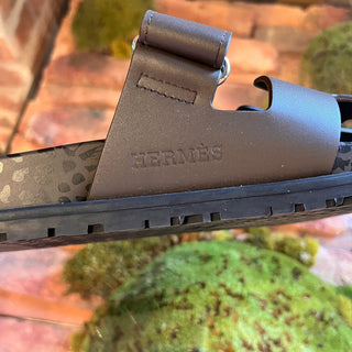 HERMES Chypre Brown Leopard Sandals SZ 39 (US 9)