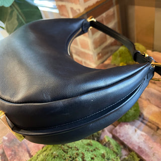 FENDI Fendigraphy Small Black Vitello Grace Matte Hobo Bag