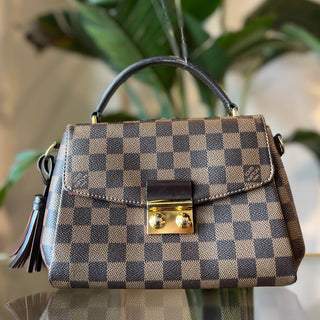LOUIS VUITTON Croisette Damier Ebene Canvas Top Handle Bag