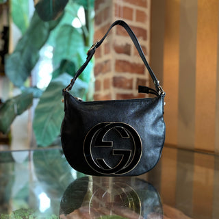 GUCCI Blondie Small Black Leather Shoulder Bag