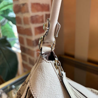 GUCCI White GG Canvas Medium Abbey Tote Bag