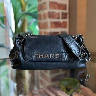 CHANEL Rock and Chic Accordion Black Lambskin Shoulder Bag