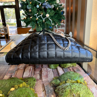 GUCCI Deco Medium Black Leather Quilted Tote