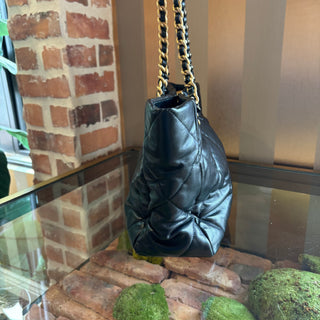 CHANEL 19 Black Quilted Tote Bag