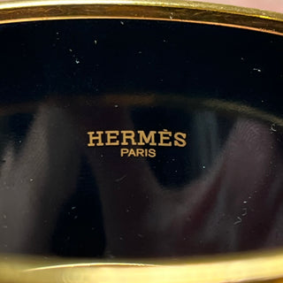 HERMES Extra Wide Gold Tone Rim Balcons Du Guadalquivir Bangle