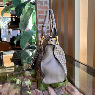 CHLOE Marcie Double Python Skin Leather Handbag