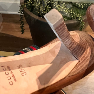 GUCCI  Zip Web Lifford Platform Sandals 36.5